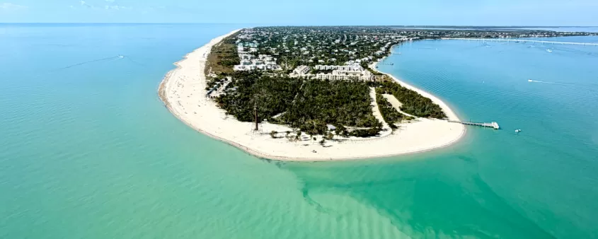 Helicopter View of Sanibel Island